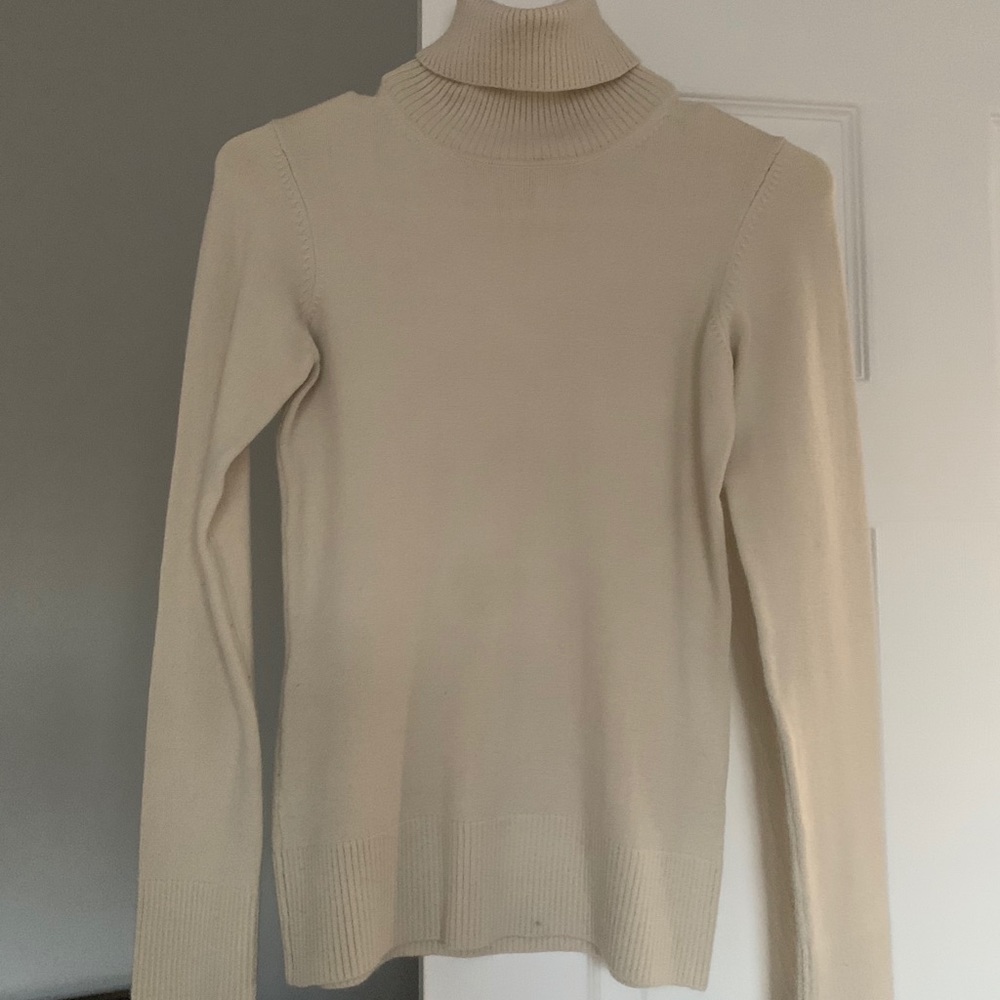 Cream Turtle Neck Sweater